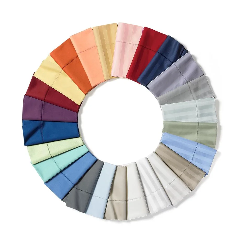 Wholesale 250tc 300tc Premium Sateen Weave Satin 3cm Stripe 100% Egyptian Cotton Fabric for Hotel Bedding